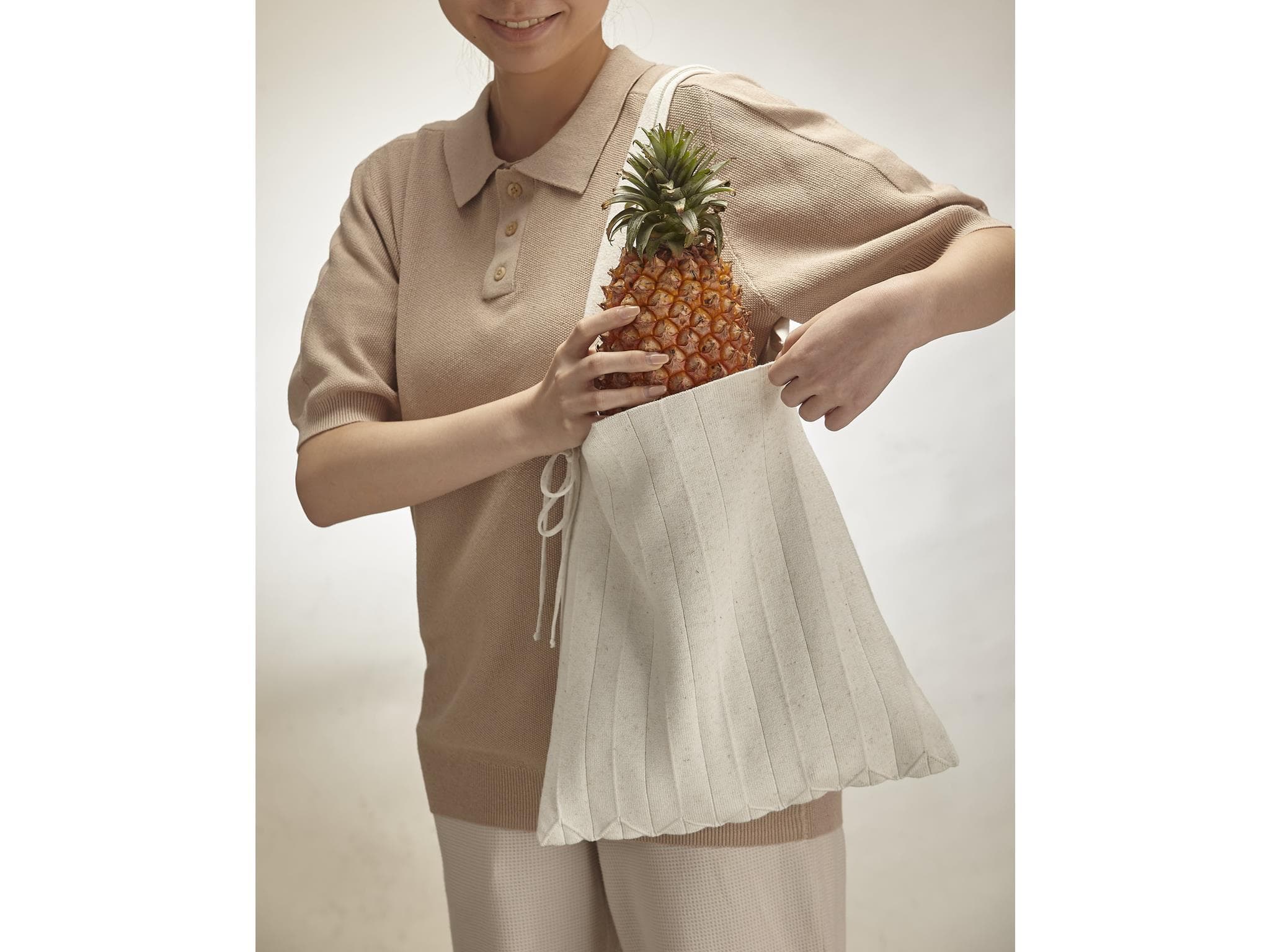Finished bag made from pineapple leather