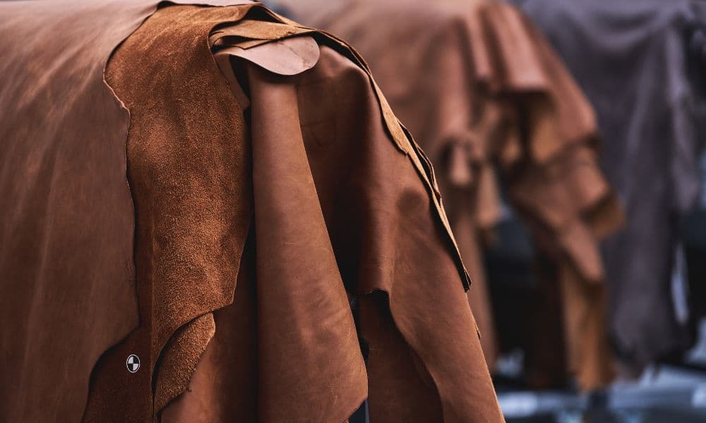 Tanned leather hides