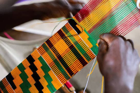 Kente cloth craftsmanship detail